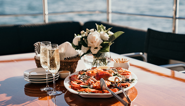 Share platters for parties on a cruise